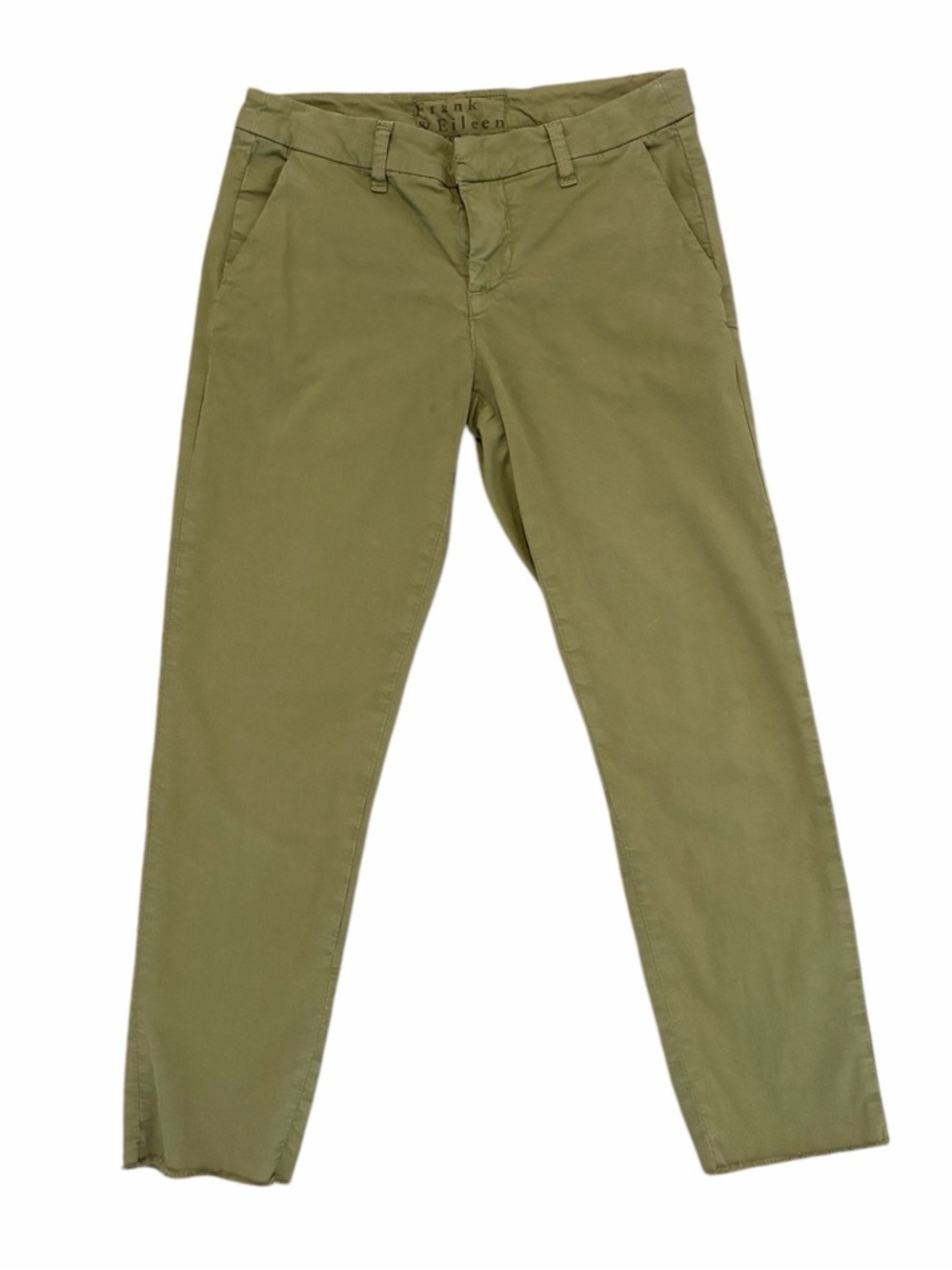 Frank & Eileen Wicklow Italian Chino Cropped Pants Army Green 0